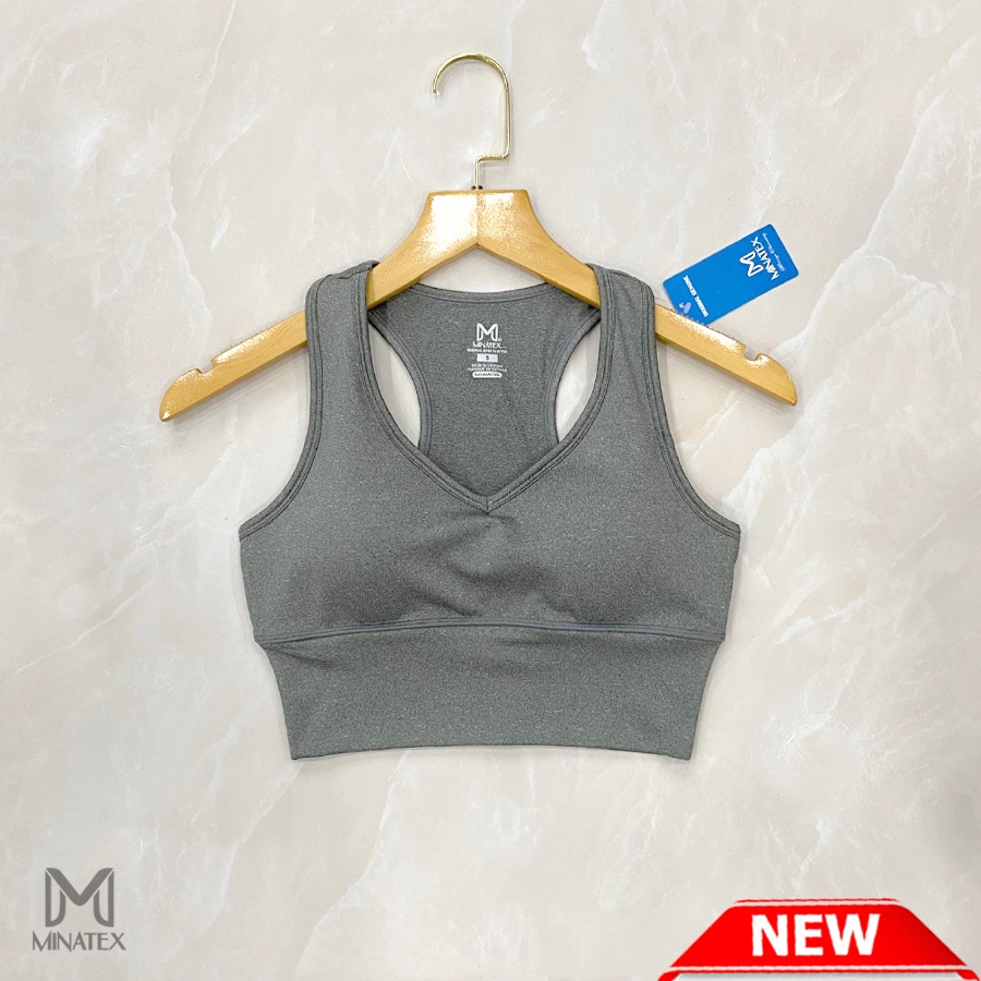 Áo bra thể thao cổ tim đai bo xiết eo kèm mút ngực, tập gym, yoga, earobic, chạy bộ