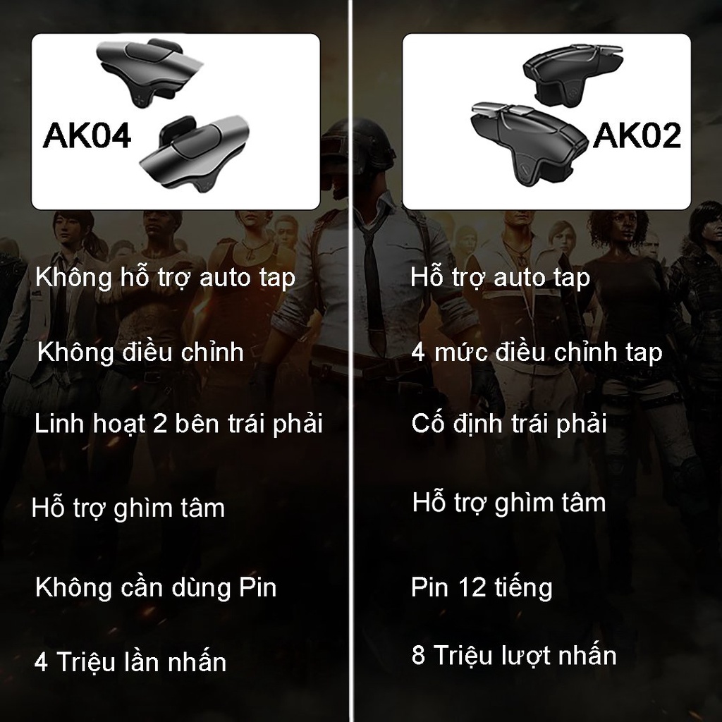 Nút chơi pubg mobile MEMO AK02 hỗ trợ auto tap ghìm tâm chơi game PUBG / FreeFire / ROS / COD sinh tồn cho điện thoại