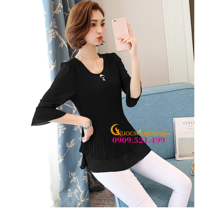Áo sơ mi nữ tay loe áo kiểu big size GLA120 Cuocsongvang