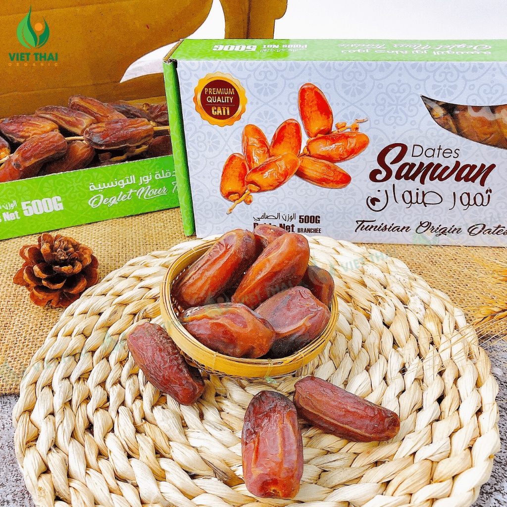[CHÍNH HÃNG] Chà Là Khô Nguyên Cành Sanwan mẫu mới ngon chuẩn loại 1 nhập khẩu (hộp 500g)