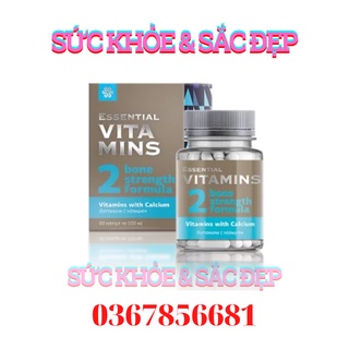 [ Hỗ trợ xương ] Thực phẩm bảo vệ sức khỏe Essential Vitamins 2 Vitamins with Calcium – 60 viên – Date T8/2023