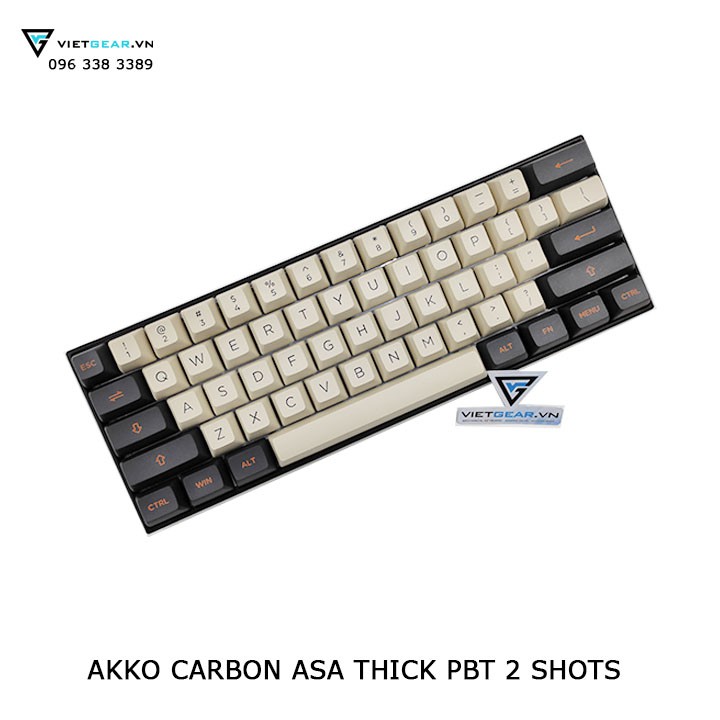 [Mã SKAMSALE03 giảm 10% đơn 200k] Bộ nút bàn phím Akko Carbon ASA profile thick pbt double shot 158 nút