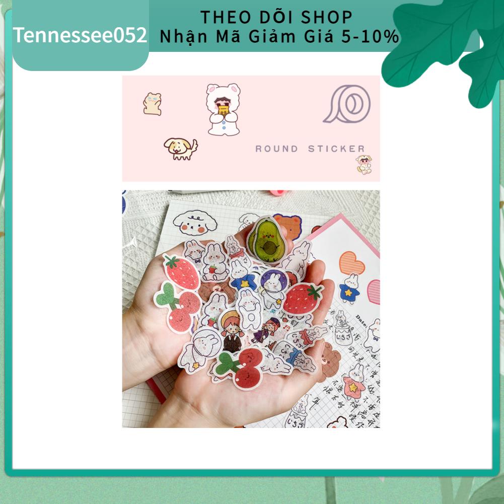 Tennessee052 40PCS/Pack Notebook Decorative Sticker Washi Cute Lovely Portable Strong Adhesive DIY Accessory