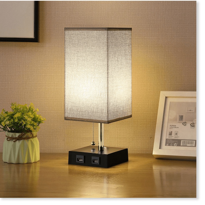 Đèn Ngủ Để Bàn Phòng Ngủ Công Nghệ 2 USB 2Power Bedside Table Lamp - King's Garden | BigBuy360 - bigbuy360.vn