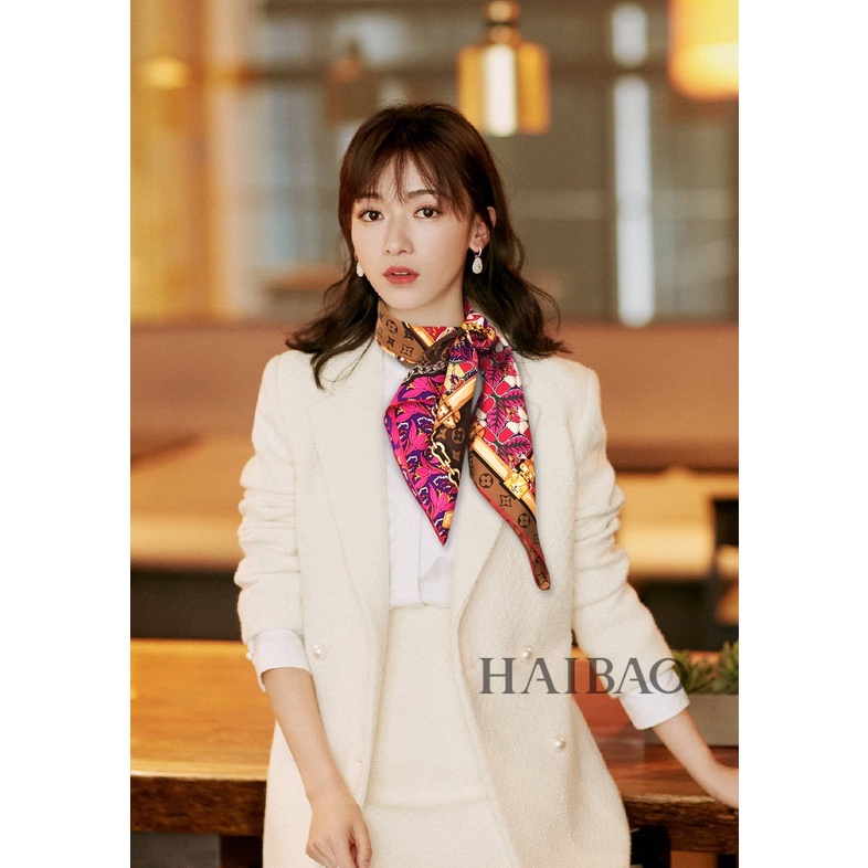 Khăn Quàng Cổ Vuông Bằng Lụa In Họa Tiết Cổ Điển Sang Trọng 2022 35.4 * 35.4 Inch