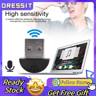 [Dressit]Micro Thu Âm Mini Kết Nối Cổng USB Tiện Lợi