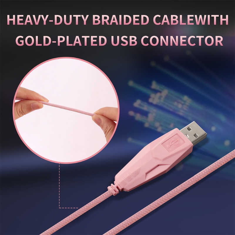 Chuột Máy Tính Dây Bện USB Đèn Nền Bảy Màu Sắc Dành Cho Văn Phòng / Nhà Cửa