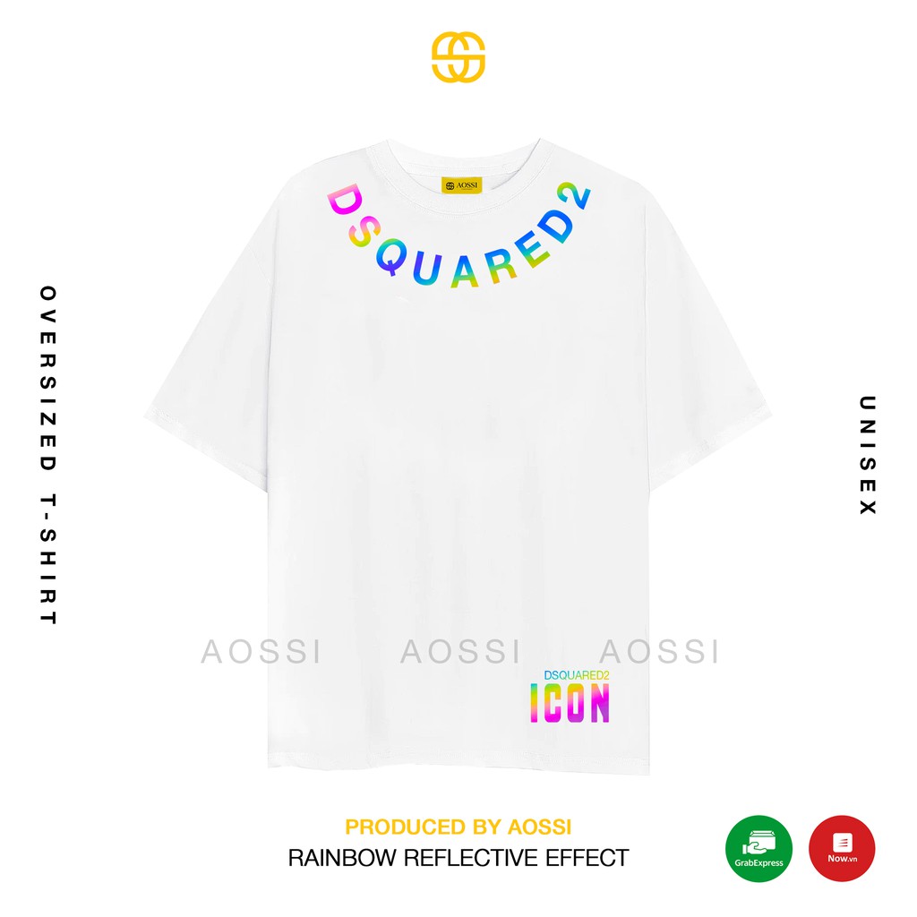 Áo thun phản quang 7 màu - DSQUARED2 -form tay lỡ Unisex