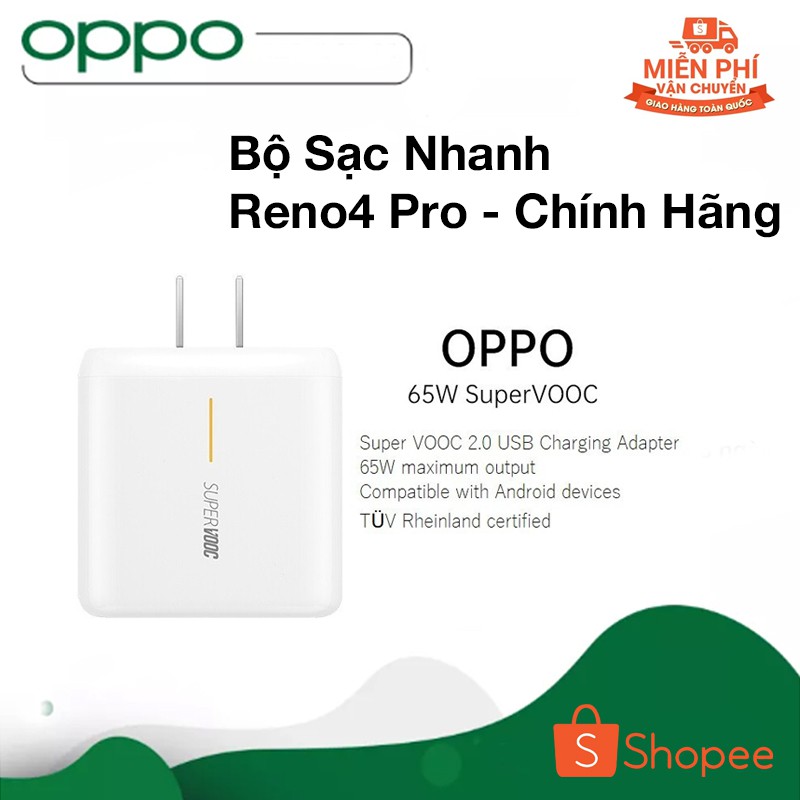 Sạc Nhanh OPPO Reno4 Pro - 65W Super VOOC 2.0 - Hàng Chính Hãng