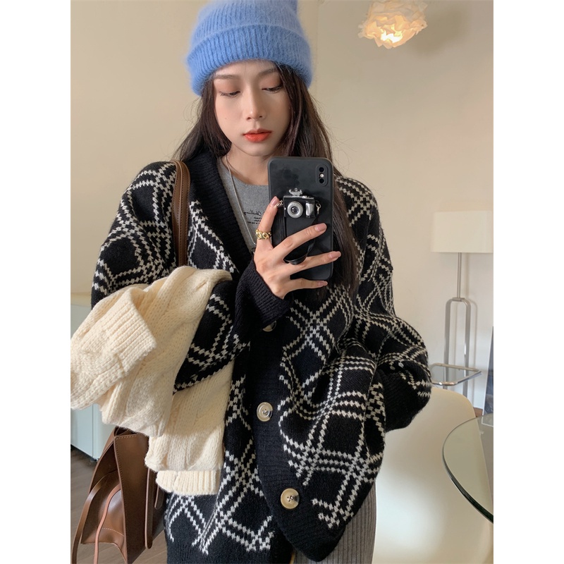 Áo khoác Cardigan dệt kim tay dài phong cách Hàn Quốc | BigBuy360 - bigbuy360.vn