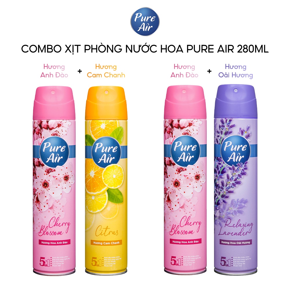 Combo 2 chai xịt phòng nước hoa Pure Air 280ml chai