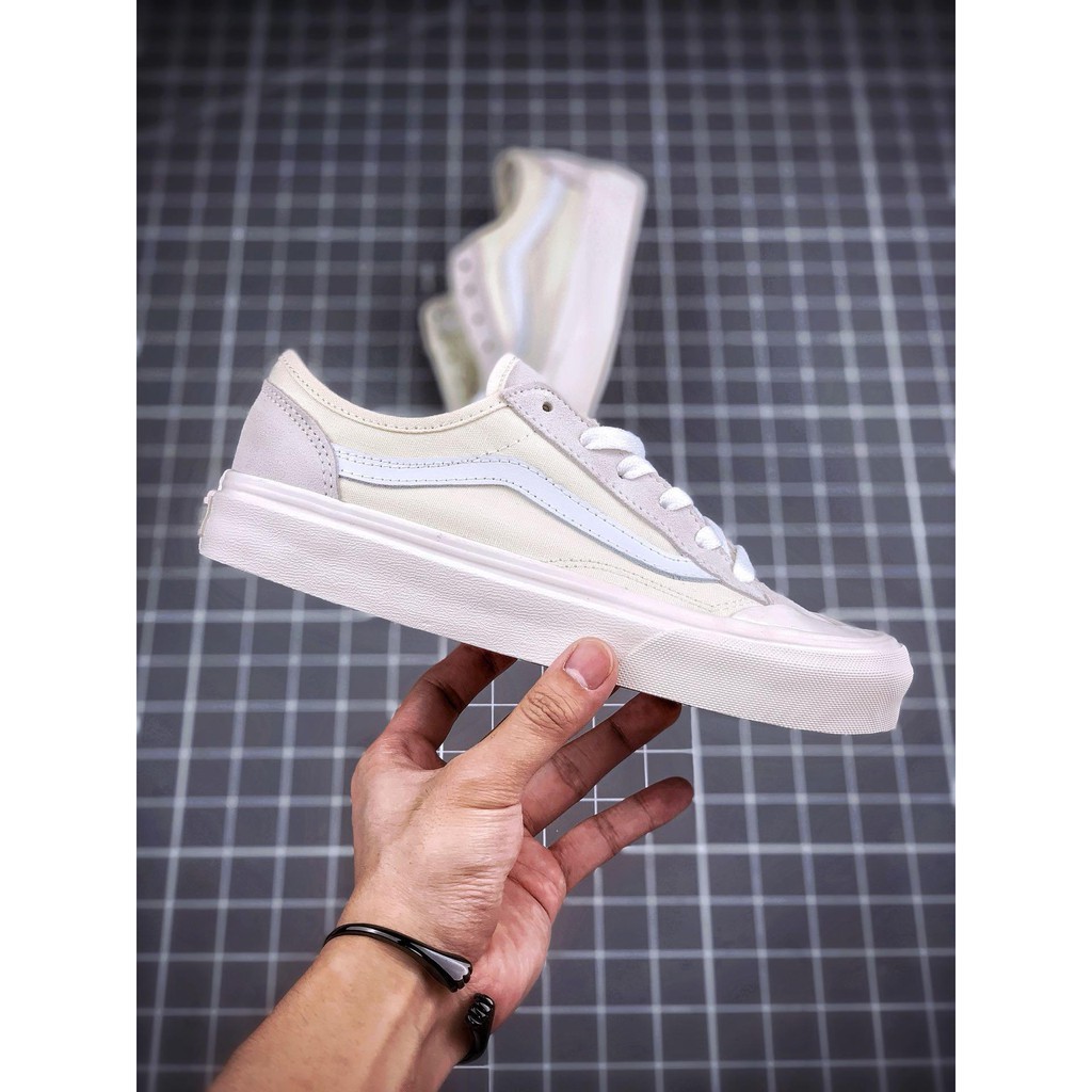 【Bắn thật】Vans Vault OG Style 36 LX 2019 mùa hè hoa lan trắng nam và nữ