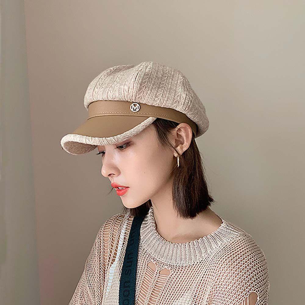 Lilyes Mũ Beret Kẻ Sọc In Chữ Phong Cách Họa Sĩ Thời Trang Thu Đông Dễ Phối Đồ Dành Cho Bạn Nữ