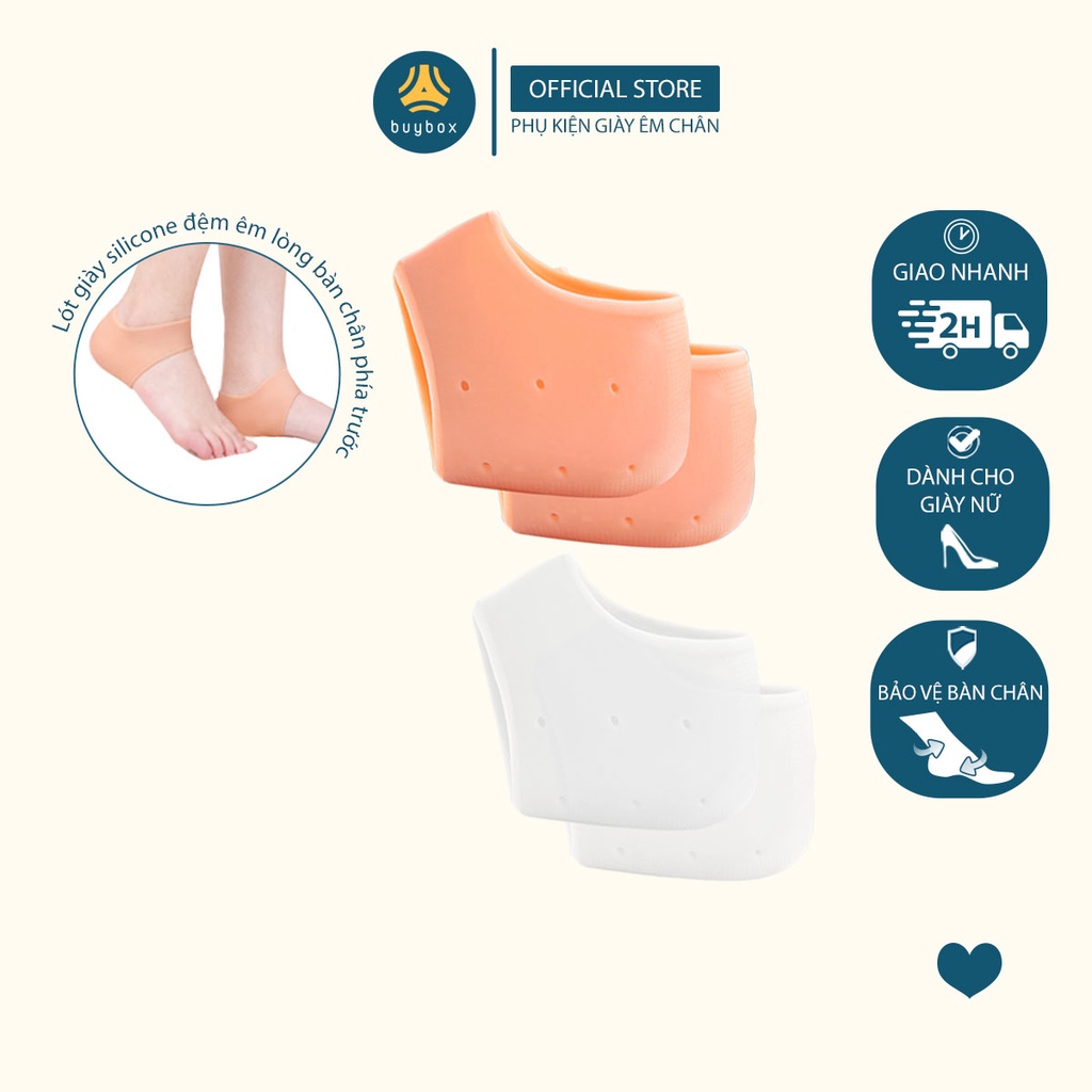 Vớ bọc gót chân silicone chống nứt nẻ chống bong tróc da và giúp làm hồng gót sen - buybox - BBPK68
