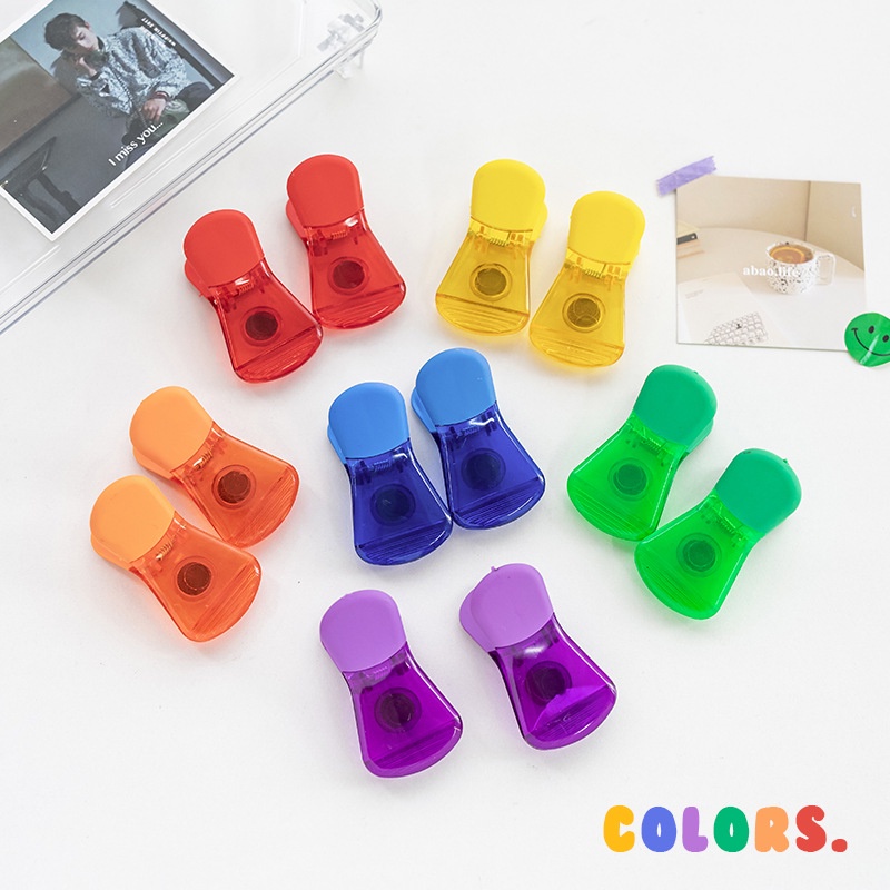Set 6 Kẹp Giấy Nhiều Màu C6968 Hít Nam Châm Để Trang Trí Tủ Lạnh