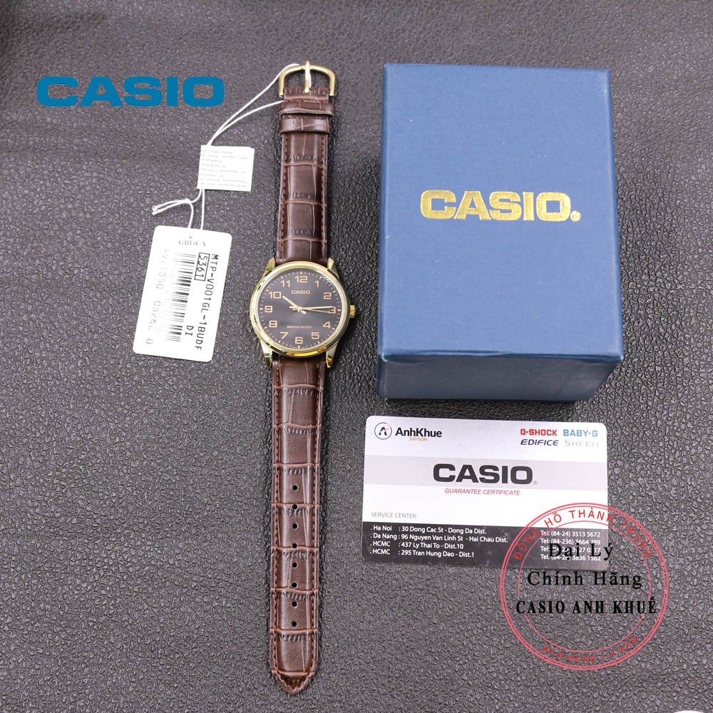 Đồng hồ nam Casio MTP-V001GL-1BUDF dây da