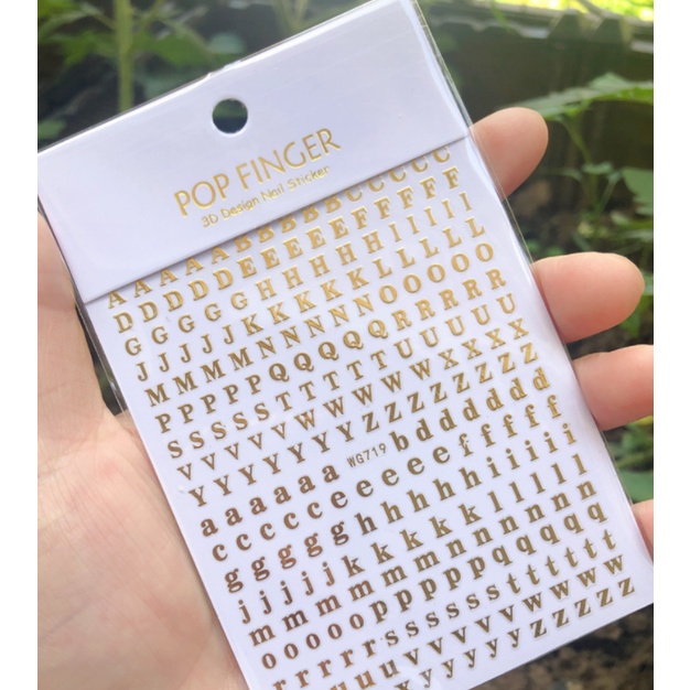 Sticker chữ cái trang trí nail