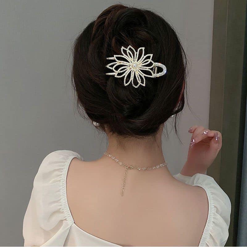 Kẹp Tóc Mỏ Vịt Đính Đá Và Hạt Ngọc Hot Hit Mới Nhất Phong Cách Hàn Quốc