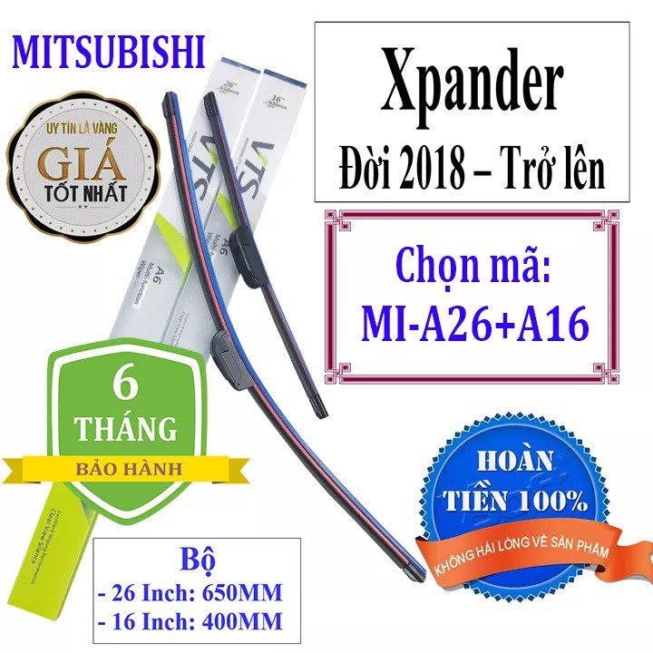 Bộ 2 thanh gạt nước ô tô Mitsubishi  Xpander Đời 2018 - Trở lên - Và các dòng xe khác của hãng Mitsubi [M]