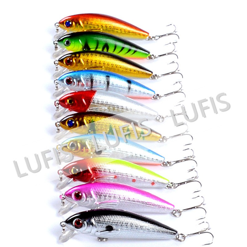 Mồi Câu Cá Giả Bằng Nhựa 10 Màu 7.2cm / 8.7g