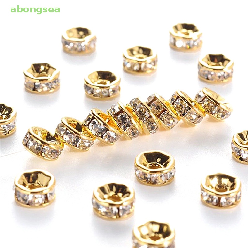 100 Hạt Xỏ Lỗ Xỏ Lỗ 6mm 8mm Màu Vàng / Bạc Dùng Làm Trang Sức DIY