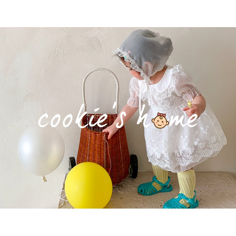 Đầm công chúa màu trắng phong cách koera cho bé gái sơ sinh mặc sinh nhật chụp ảnh studio