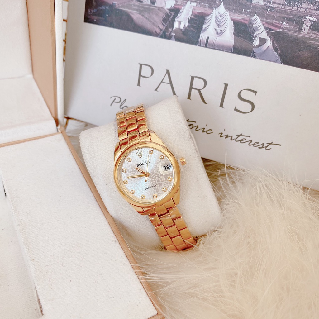 Đồng hồ nữ đẹp Rolex dây thép không gỉ hàng đẹp thời trang cao cấp chống  nước bảo hành 12 tháng -DH 13