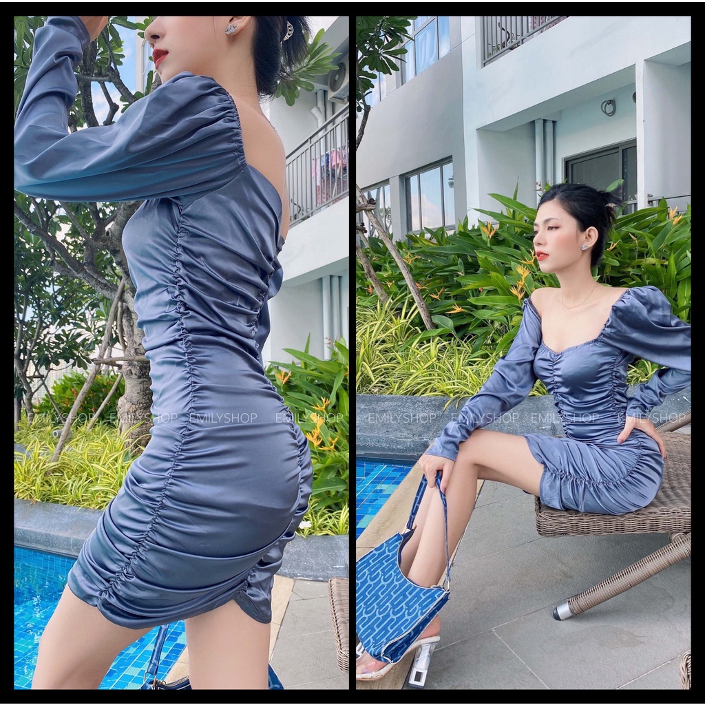 Đầm dáng ôm mini tay dài Emilyshop