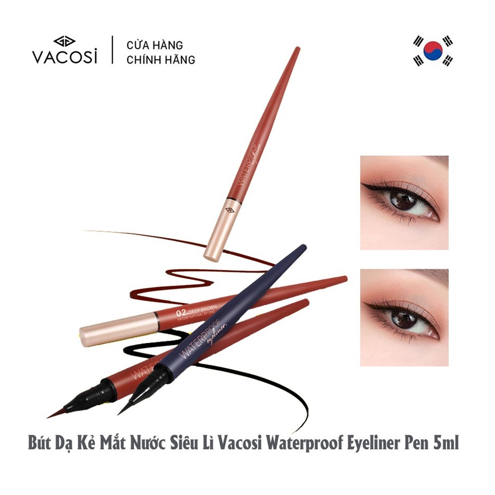 Bút Dạ Kẻ Mắt Nước Vacosi Waterproof Eyeliner Pen 5ml | BigBuy360 - bigbuy360.vn