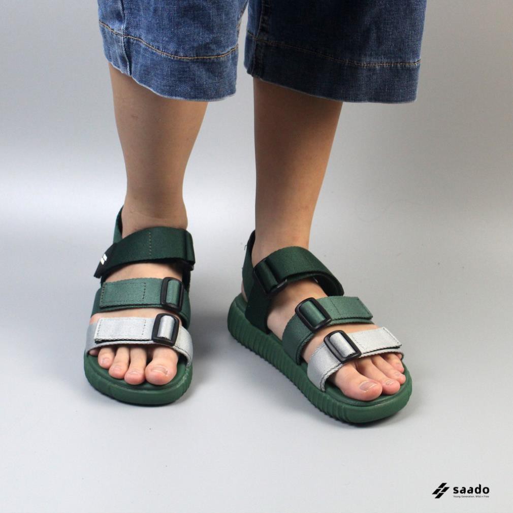 [CHÍNH HÃNG] SANDAL SAADO | BC01 Fresh –  Màu Xanh Rêu Pantone Đế Xuồng | Giày Sandal Nam Nữ Thương Hiệu Mỹ Cao Cấp -ku7