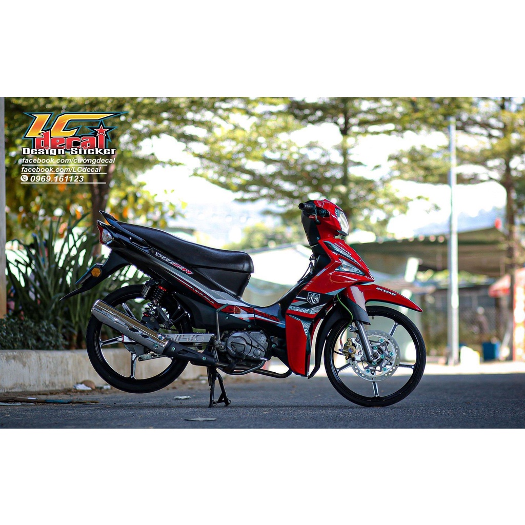 TEM RỜI mẫu Y11ZR 2022 cho Sirius Fi đỏ đen - không bay màu