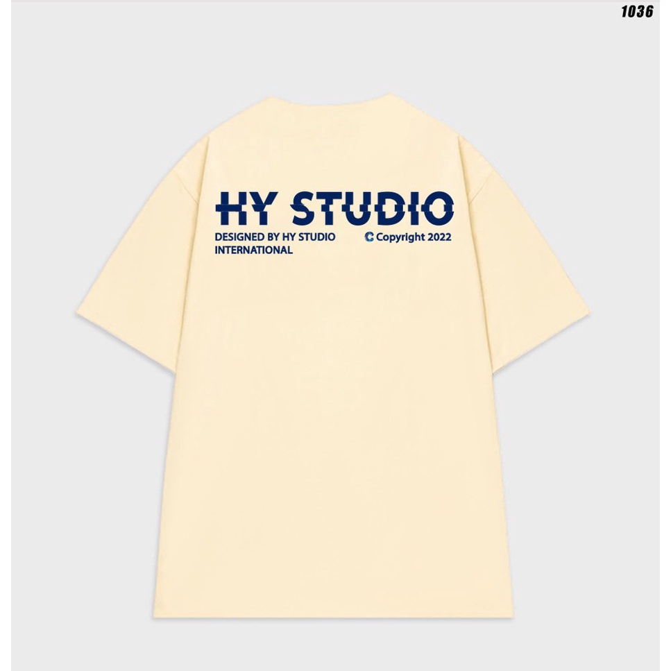 Áo thun tay lỡ nam nữ form rộng HY STUDIO INTERNATIONAL 1036