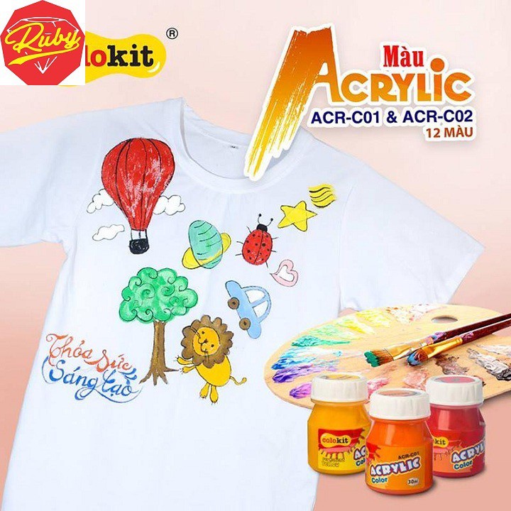 Màu acrylic ACR-C03 hộp 12 màu