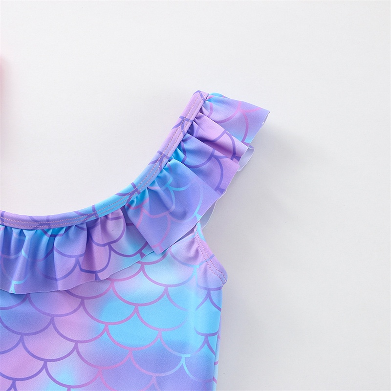 Đồ Bơi Một Mảnh In Hình Nàng Tiên Cá Màu Tím Phong Cách Thời Trang 2022 Mới Cho Bé Gái 3-12 Tuổi