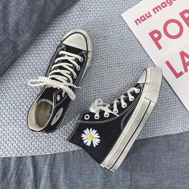 [Mã FAGREEN245 giảm 10% tối đa 30k đơn từ 99k] Giày cao cổ hoa cúc đế nhem nhuốc phong cách xì teen | BigBuy360 - bigbuy360.vn