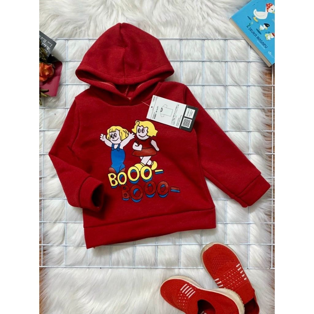 Áo Nỉ Bông Cho Bé Trai, Bé Gái Kiểu Dáng Hoodie Có Mũ Trùm Đầu AN03