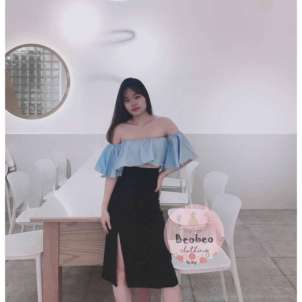 [Ảnh thật] Chân váy đen midi xẻ đùi cá tính ulzzang | BigBuy360 - bigbuy360.vn