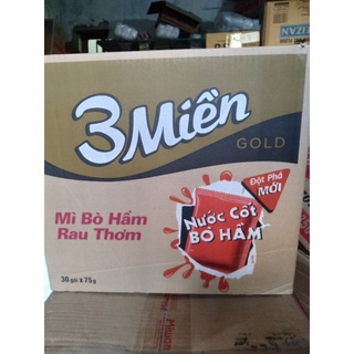 Một thùng mì tôm ba miền gold bò hầm rau thơm