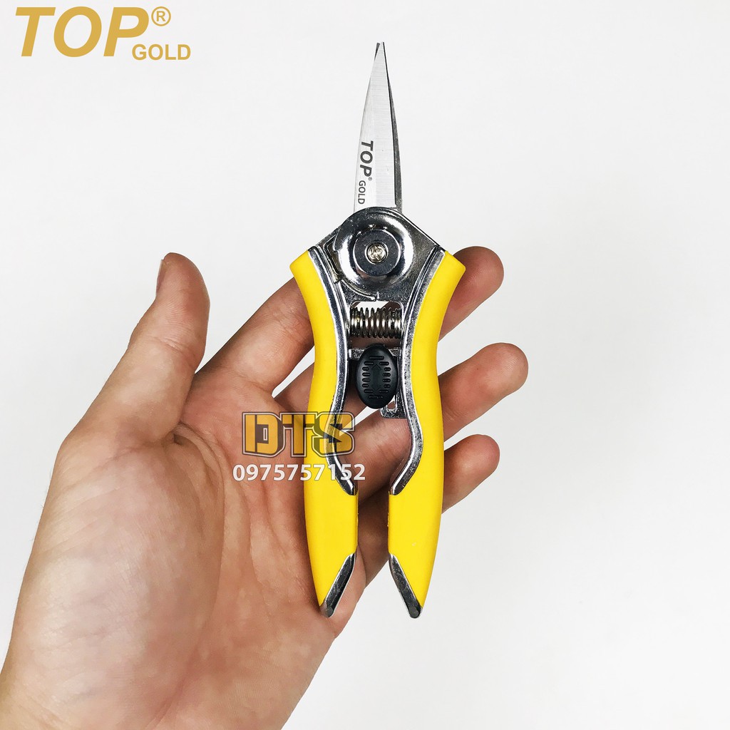 Kéo cắt cành, kéo tỉa dăm trợ lục TOP GOLD 6 inch/ 150mm, thép hợp kim cao cấp, thiết kế tối ưu tiết kiệm 50% lực bấm