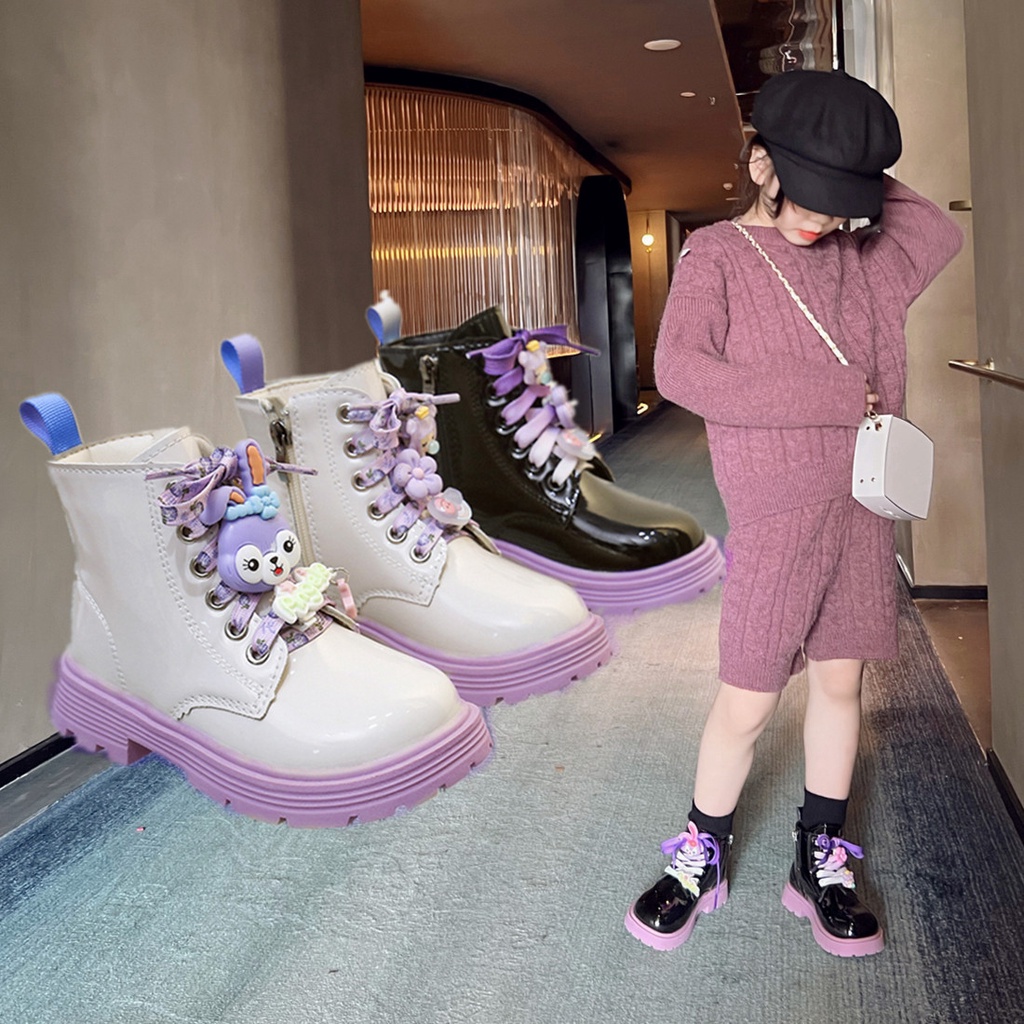 Giày bốt Martin,giày bé gái giây hoa,thời trang hót 2022