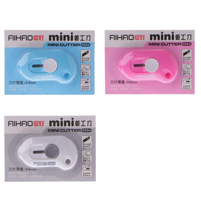 Dao Cắt Giấy Mini Màu Trơn Dễ Thương Tiện Dụng Cho Văn Phòng