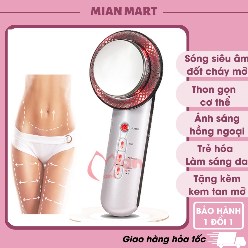 Máy massage giảm mỡ và làm đẹp cầm tay 3 trong 1, mat xa bụng - Máy massage đa năng EMS - Mian mart