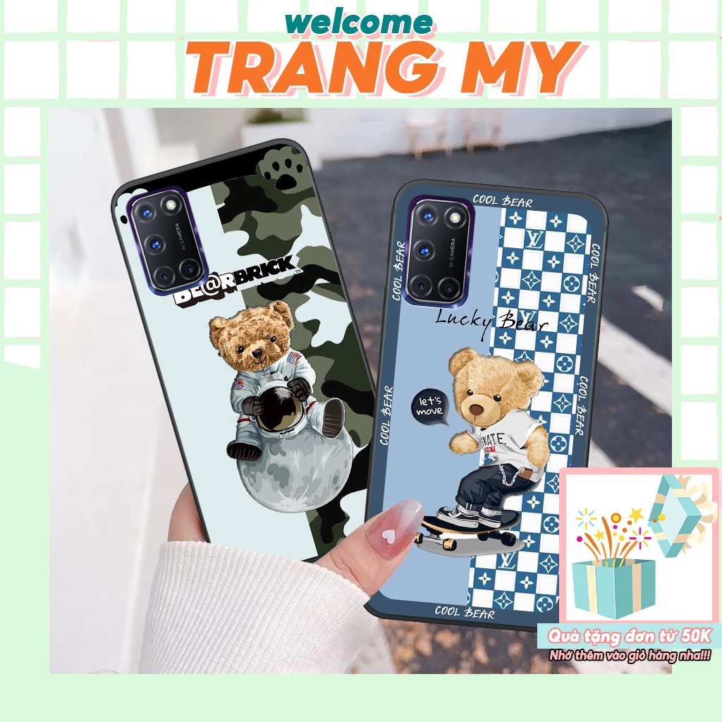 Ốp lưng Oppo A52/ A92 LITE bear brick, gấu cool bear thời trang cao cấp, ốp lưng dẻo RẺ BỀN ĐẸP