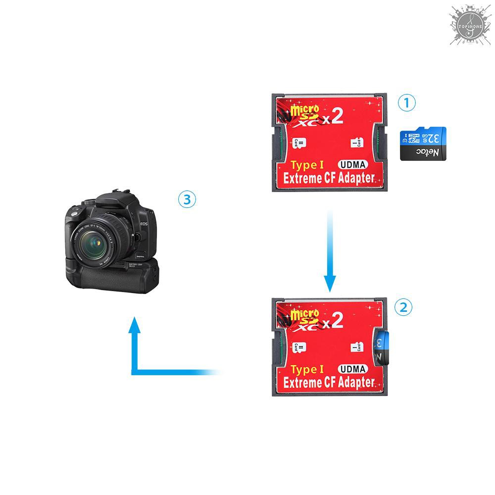 Thẻ chuyển đổi thẻ nhớ TF kép sang CF/Micro SD kép sang CF hỗ trợ thẻ nhớ tốc độ cao SDXC 2TB