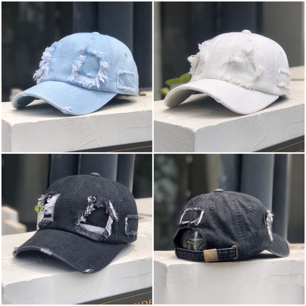 Nón lưỡi trai jean rách