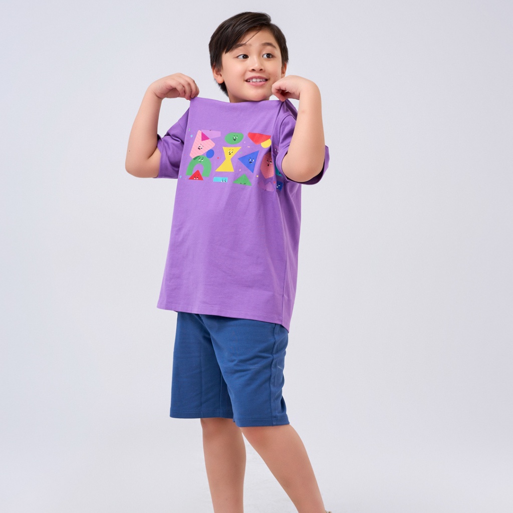 Áo thun trẻ em YODY cổ tròn tay ngắn in hình trước áo chất liệu cotton xuất sịn dáng suông TSK5171