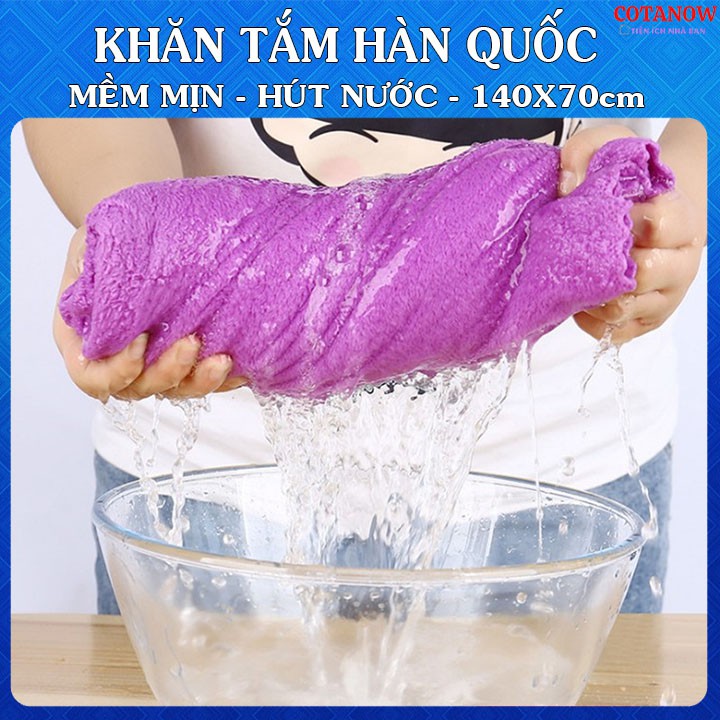 Khăn Tắm Hàn Quốc Lông Cừu 140x70 Cao Cấp Loại To, Mềm Mịn, Hút Nước COTANOW