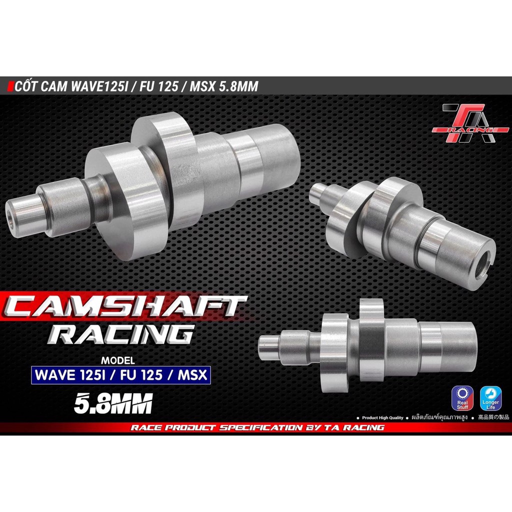 Cốt cam độ 5ly7 5ly8 Wave 125, Future 125i , MSX 125i , Future Mập,  Future LED Chính hãng TA Racing