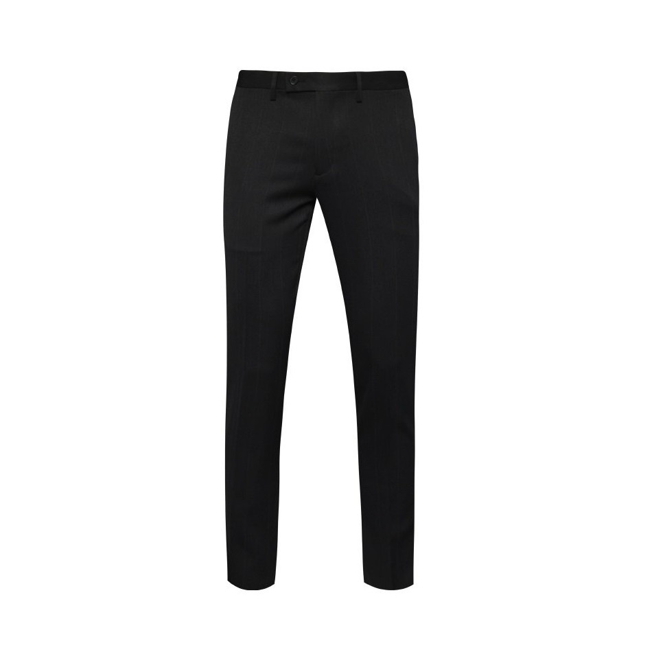 Quần Âu Nam Quần Tây Công Sở Cao Cấp Owen QS23471 Dài Chân Dáng Ôm Ống Côn Màu Xanh Navy Sọc Chìm Vải Nano Mềm Mát