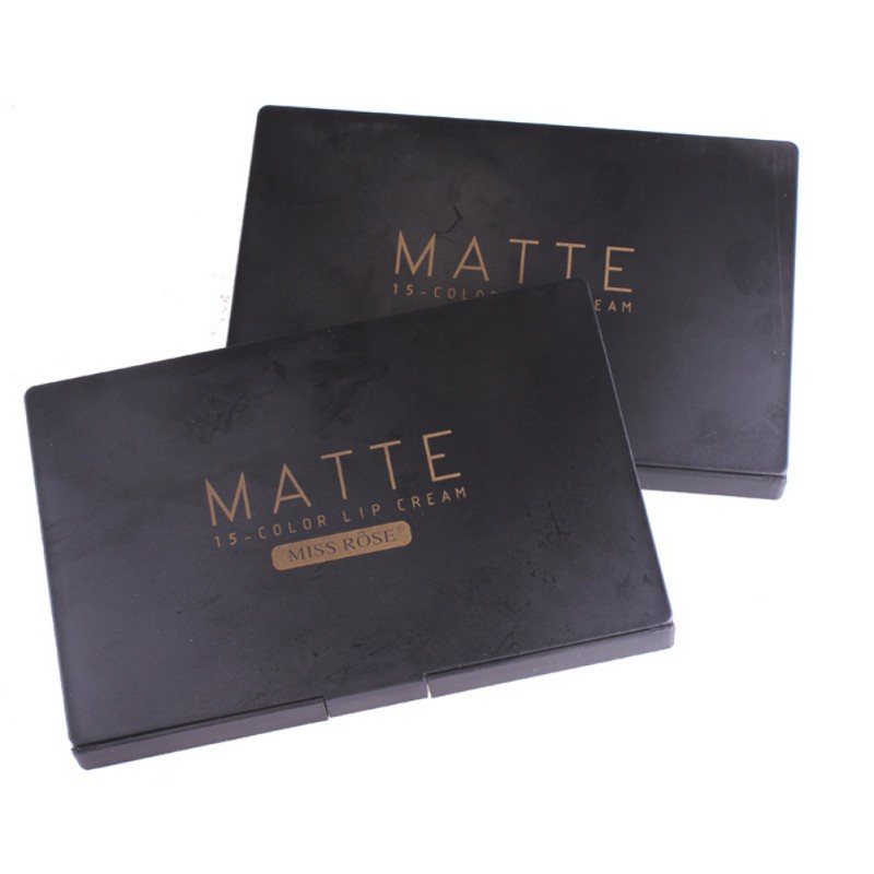 Bảng Son Môi MISS ROSE 15 Màu Chống Thấm Nước Lâu Trôi Trang Điểm Chuyên Nghiệp